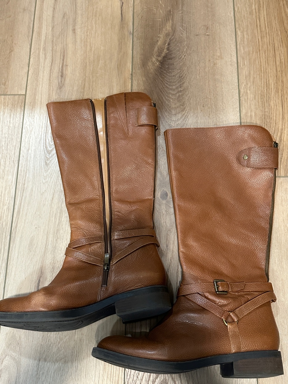 Enzo Angiolini Cognac Brown Over-the-Knee Leather Boots